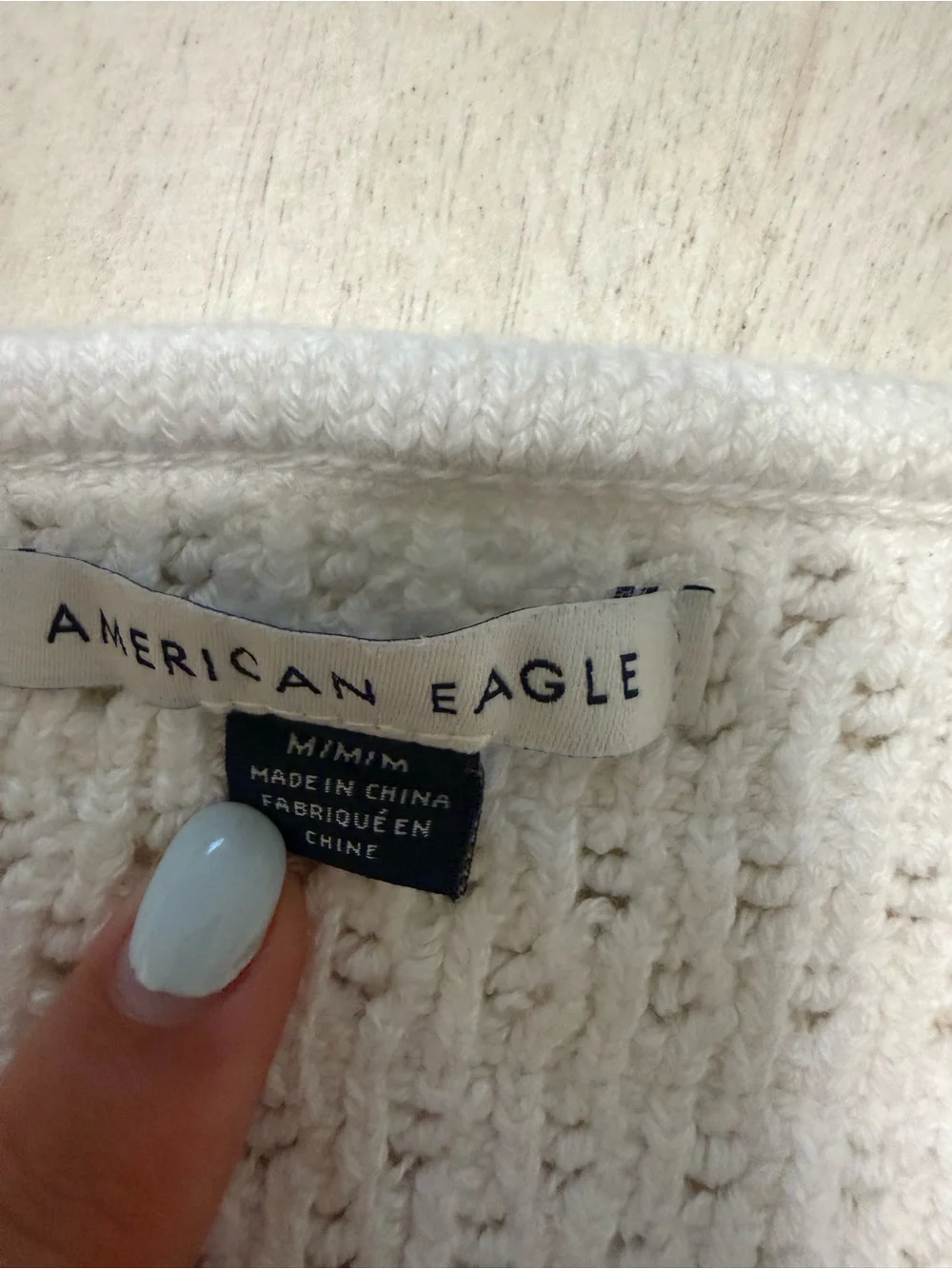 American Eagle Outfitters Cream Crochet Strapless Bandeau